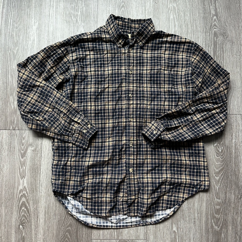NATURAL LIFE Black and Tan Casual Button Down Shirt Size M
